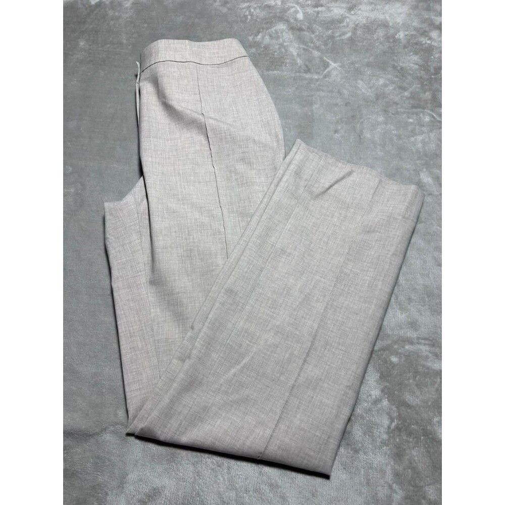 St.John Collection Wool Dress Pants Women Size 10 Beige Straight Preppy Trousers